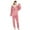 e-1778Pink473, variant on Hifoo Women Comfortable Flannel Pajamas Long Sleeve Plus Size Loose Fit Homewear Sets Home Birthday Solid Color Sleepwear