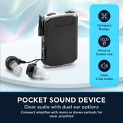 Sound Amplifier - Pocket Sound Voice Enhancer Device with Duo Mic/Ear Plus Extra Headphone and Microphone Set, Personal Hearing Amplifier Device by MEDca