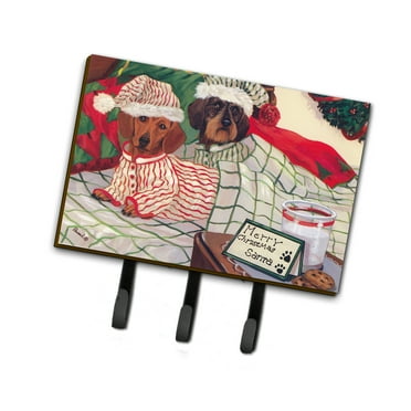 Carolines Treasures PPP3260TH68 Dachshund Christmas Waiting for Santa Leash or Key Holder Triple multicolor