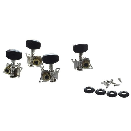 

4Pcs Ukulele Guitar and Small 4 String Guitar Tuning Pegs Machine Heads 2R and 2L Mounting Screws Included--Silver and Black