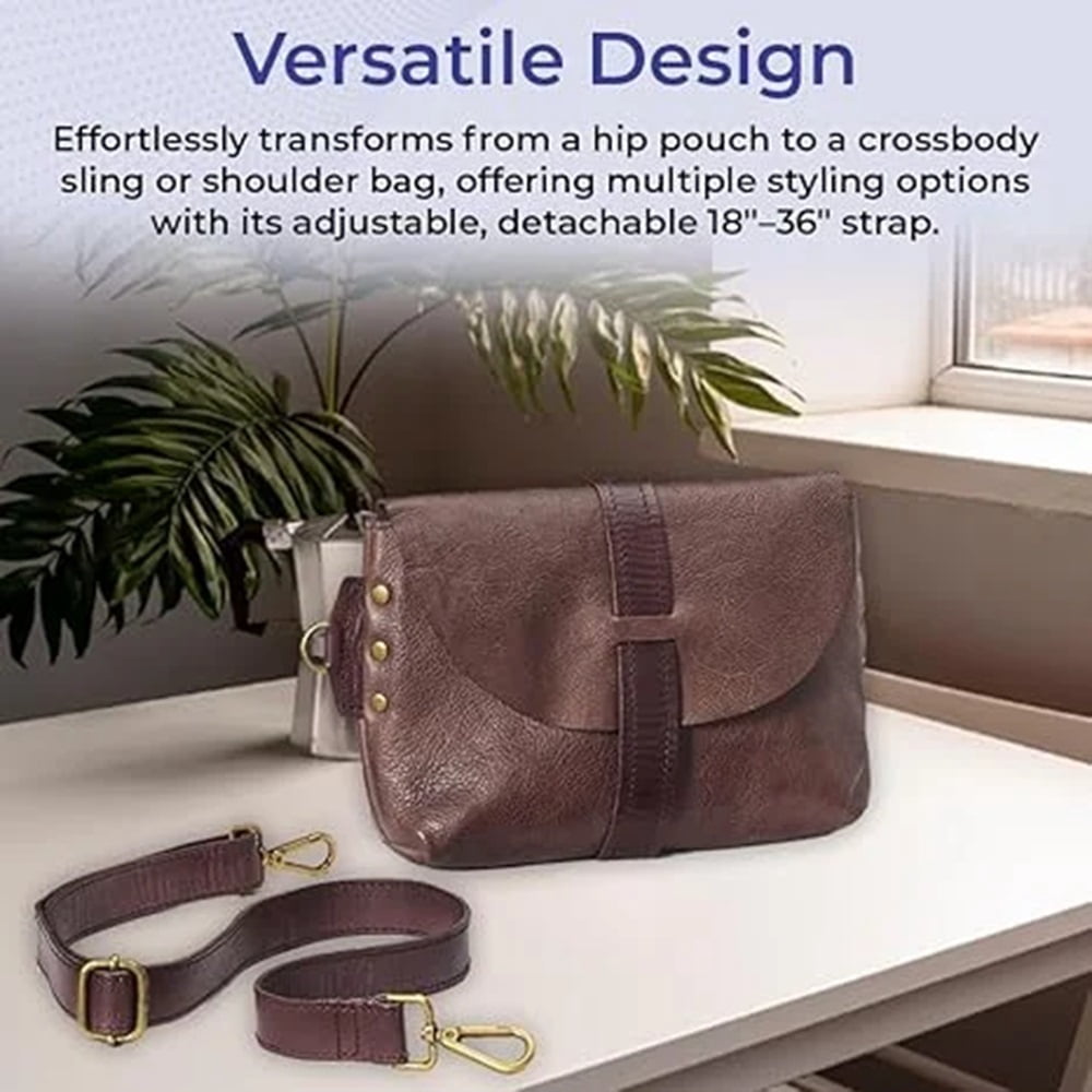 SAGEFINDS Convertible Genuine Leather Bag for Women, Fashion Waist Belt Purse, Bum Hip Fanny Pack, Shoulder Bag, Crossbody Sling, Adjustable Strap