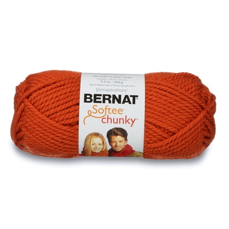 UPC: 0057355351554 | Bernat® Softee® Chunky™ #6 Super Bulky Acrylic Yarn Pumpkin 3.5oz/100g 108 Yards