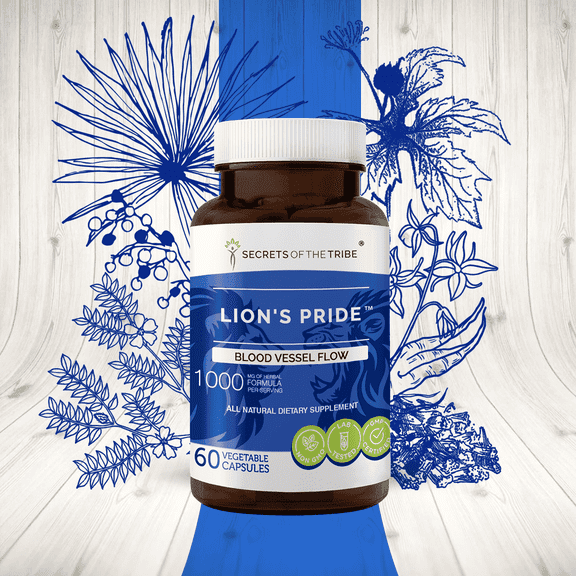 Secrets of the Tribe Lion's Pride Capsules Dietary Supplement, Natural Herb Blend, Made from Eleuthero Siberian Ginseng, Catuaba, Barrenwort - Horny goat weed, Muira Puama, Rhodiola 60 Count