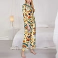 thumbnail image 4 of Bingfone Womens Pajama Sets Mushrooms And Rainbows Peace Print,Long Sleeve Loungewear Pajamas Set-Large, 4 of 9