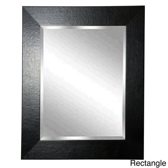 Rayne Mirrors Black Leather Wall Mirror