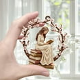thumbnail image 3 of RuiJiao Book Lover Gift, A Little Girl Reading Decorative Window Pendant with High-Definition Printing for Home Library Decor, 3 of 7
