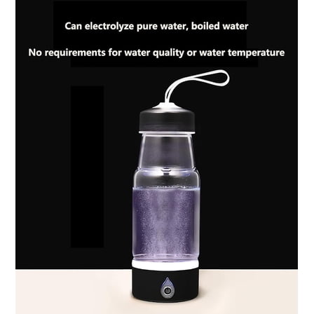 Portable PEM Hydrogen Water Bottle Generator – 420ml Glass Hydrogen Water Bottle | Rechargeable Molecular Hydrogen Water Machine for Travel, Fitness & Daily Use