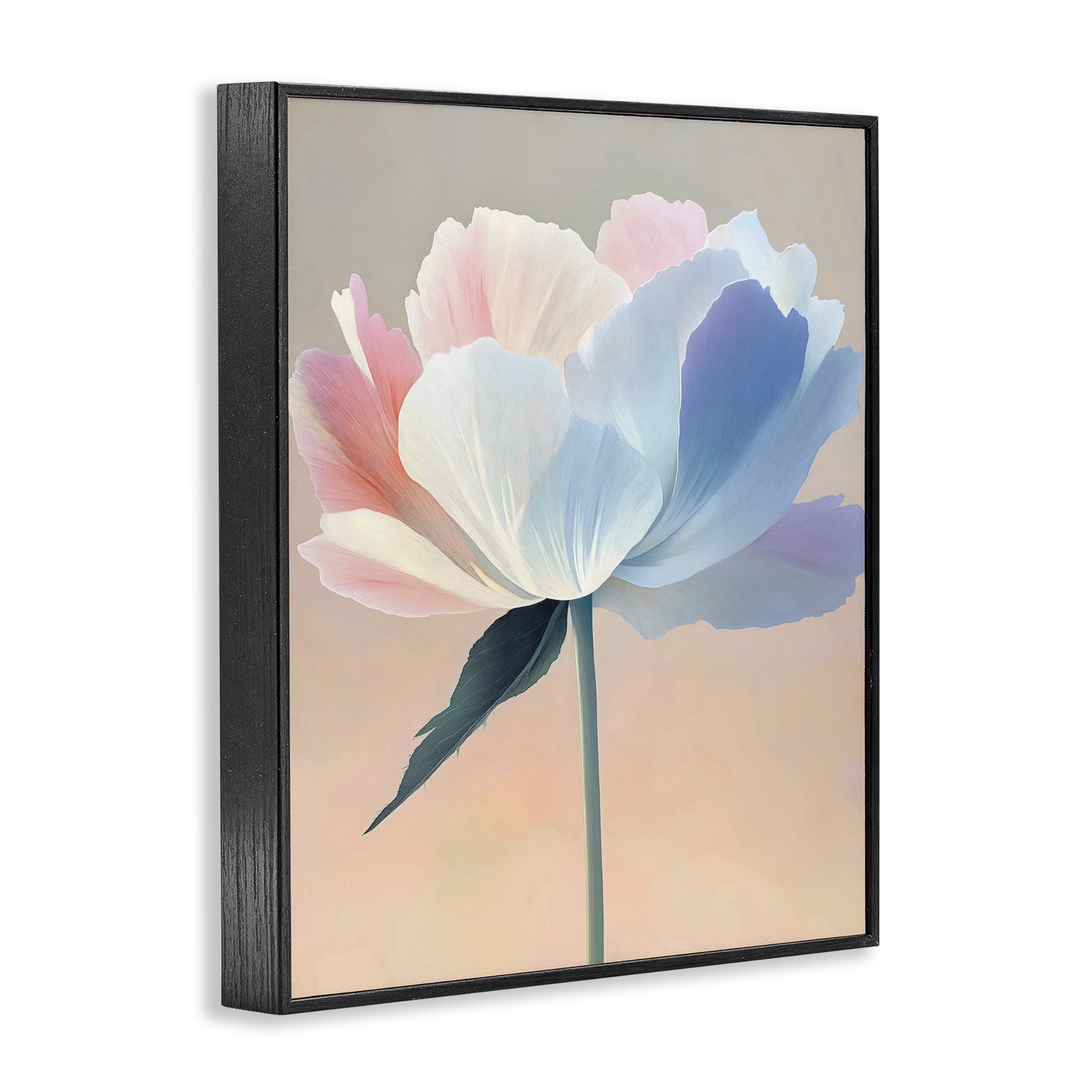 Stupell Industries Pink & Blue Flower Serenity Black Framed Giclee Art, design by The Prints Vibe