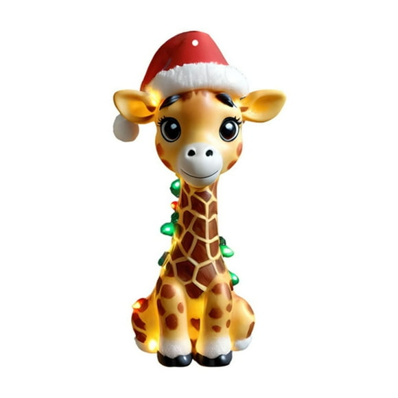 HIGERH 2D Acrylic Giraffe Ornament | Car Decor & Gift Packaging Charm | Cute Festival Pendant with Hanging Rope