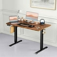 thumbnail image 2 of MAYEERTY 48x24 Ergonomic Height Adjustable Desk, T-Shaped Metal Bracket, Computer Workstation, Rust, 2 of 6