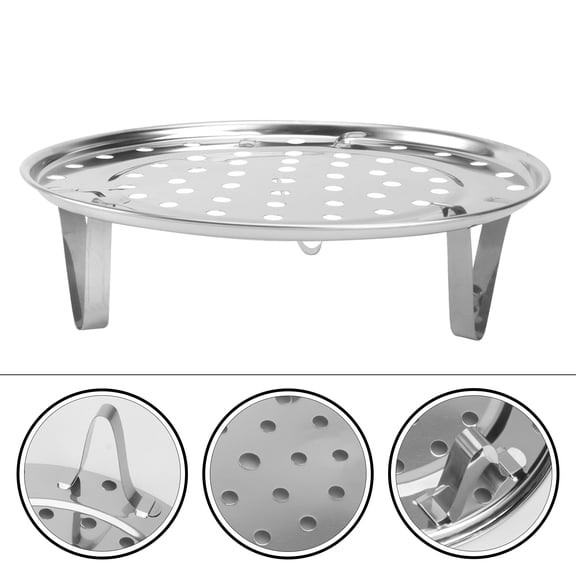 NUOLUX Stainless Steel Steam Rack Set, 11.8-Inch Round Steaming Tray for Kitchen Pots and Cookware