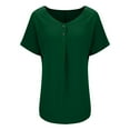 thumbnail image 4 of Xixinqiwan Women Shirts Short Sleeves,Women's Casual V Neck Solid Color Short Sleeve Loose T-shirts Short Sleeve V Neck Trendy Going Out Tops, 4 of 8