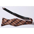 thumbnail image 7 of HISDERN Orange Plaid Self Tie Bow Tie for Men Formal Tuxedo Bowties Handkerchief Bow Ties Set, 7 of 7