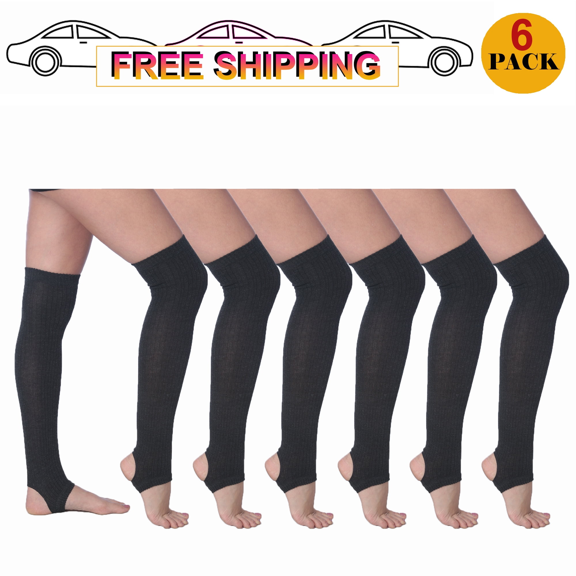 Free Delivery Plain Black Non-Stirrup Legwarmers 