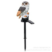 Vulaop Garden Statue Owl Light, Outdoor Christmas Decoration Resin Statue with Solar Energy, LED Light, Used for Garden Lawn Decoration, Autumn and Winter Thanksgiving Decoration
