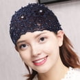 thumbnail image 4 of Diadema para mujer con diseño calado, bordado de encaje, flores, elástica, con perlas de imitación y brillantes incrustados. Accesorios para el cabello., 4 of 8
