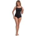 thumbnail image 5 of DARING DIVA Women's Lace Sheer Square Neck Waist Control Tank Tops S Black, 5 of 6