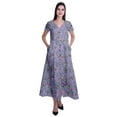 thumbnail image 1 of Moomaya Robe Longue Maxi pour Femmes à Manches Courtes, Robe Formelle/décontractée avec Poches P-TTG, 1 of 6