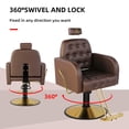 thumbnail image 5 of Hydraulic Reclining Barber Chair Salon Chair, Reclining Salon Chair for Hair Stylist, Adjustable Height and 360 Degree Swivel, All Purpose Beauty Spa Equipment-Brown, 5 of 9
