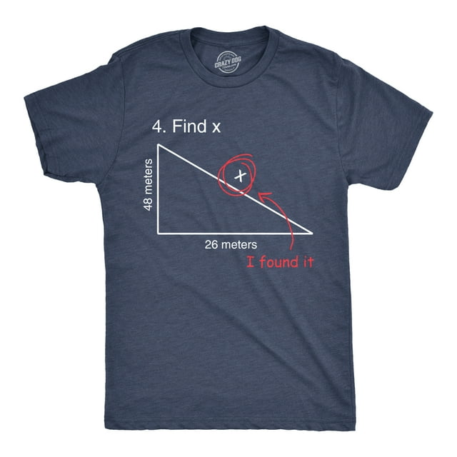 Find X T Shirt Funny Saying Math Teacher Graphic Sarcastic Gift Novelty Dad Joke (Navy) - XXL