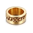 thumbnail image 2 of Anillo de acero inoxidable con taladro adhesivo lateral de moda europea y americana, anillo de lujo atmosférico de cara ancha con diamantes para hombres y mujeres, 2 of 5