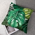 thumbnail image 7 of BANET Palm Leaf Satin Pillowcase for Hair and Skin, Tropical Pillowcase with Zipper, Queen Size Pillow Cases, Slip Cooling Satin Pillow Cover Set of 2 12x12in, 7 of 7