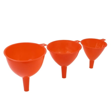 Filling Funnels - Unique Bargains Red Plastic Liquid Filling Funnels 3 in 1 Set for Kitchen