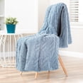 thumbnail image 2 of Chanasya Fuzzy Soft Cloud Textured Embossed Faux Fur Throw Blanket - Plush Sherpa Solid Cozy Blanket for Bed Sofa Chair Couch Cover Living Bed Room (50x65 Inches) Sky Blue Blanket, 2 of 3