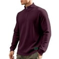 thumbnail image 4 of FAWUUDO Golf Quarter Zip Pullover for Men Mock Neck Sweatshirt Lightweight Sun Protection Men's Long Sleeve Golf Shirt Burgundy, 4 of 8