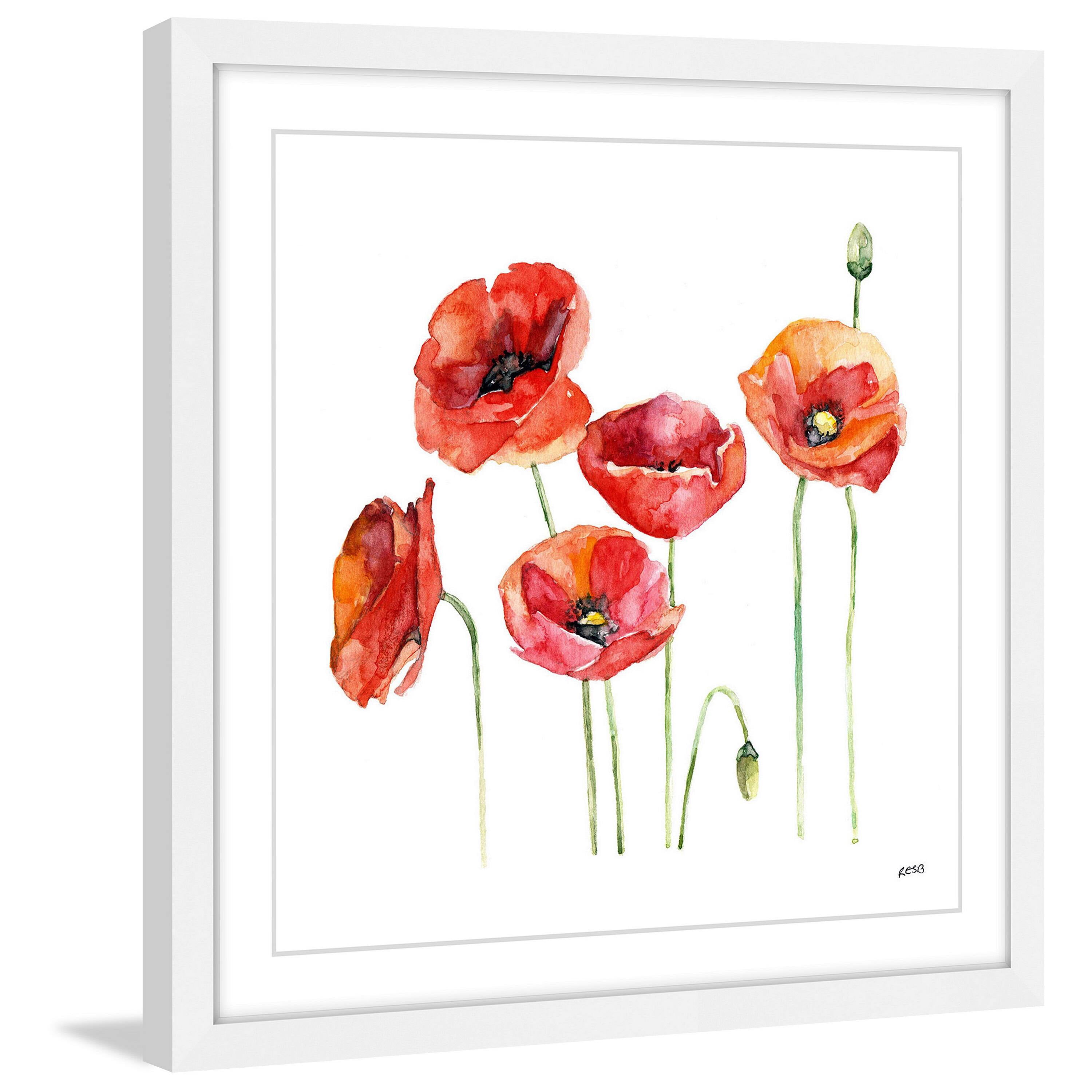 "Poppie Field" Framed Painting Print