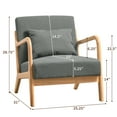 thumbnail image 7 of DyFun Accent Chairs Modern Armchair Linen Fabric Comfy Reading Lounge Chair with Wood Frame, Light Gary, 7 of 7