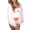 thumbnail image 3 of Women'S Button Down Cardigan Sweater Drop Shoulder Long Sleeve Casual Outerwear Pink XL, 3 of 7