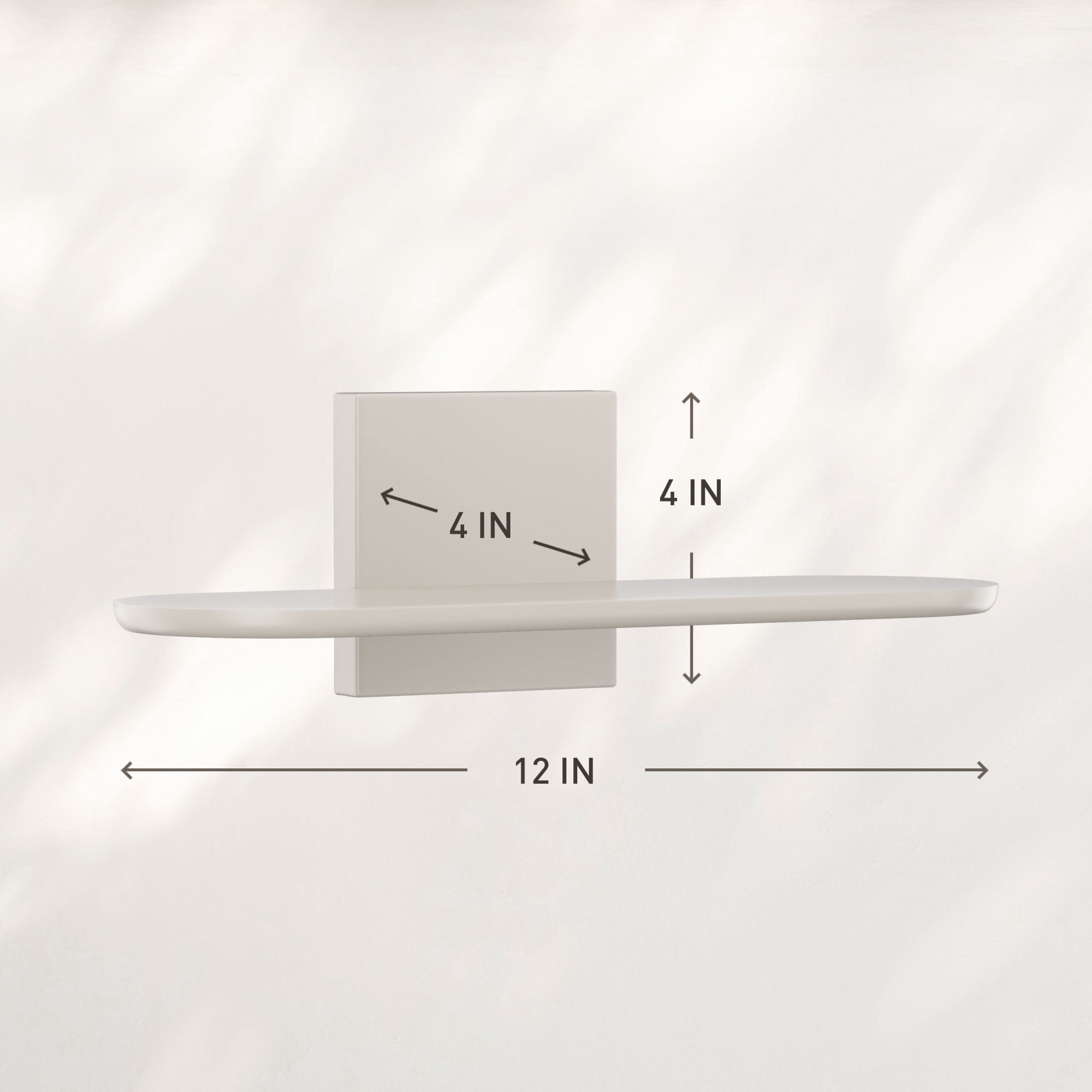 Command Decor Metal Wall Shelf, Light Beige, Holds 5 lbs, 1 Shelf, 8 Large Adhesive Strips