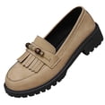 thumbnail image 6 of Xucatan Women's Vintage Fringe Loafers, Round Toe Tassel Slip On Flats with Beaded Strap Detail, Chunky Sole Comfortable Shoes, Versatile British Casual Style Gift, 6 of 9