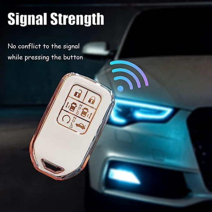 6 Button Key Fob Cover Protector Fit for Honda Odyssey Freed Elysion Soft TPU Keyless Full Protection Key Case Shell Holder with Keychain