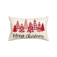 thumbnail image 4 of Country-Rustic Linen Throw Pillow Cover, 30.48x50.8 cm, Winter Holiday Cushioned Case with Christmas Trees and SnowflakeShatterproof Xmas Bulbs Decorations Set, 4 of 6