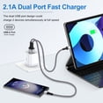thumbnail image 3 of Type C Charger Fast Charging, Dual Port Charger Block with 2pcs USB C Cable 10FT, USB C Block Wall Charger Adapter Plug Charger Station w/ Type C Charging Cable Compatible for iPhone, Android, White, 3 of 7