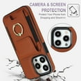 thumbnail image 5 of Allytechgroup iPhone 13 Pro Max Case with Wallet, Ring Holder Stand Cards Slots Cash Pocket Drop Protection Retro Leather Case for Men Women for Apple iPhone 13 Pro Max, Brown, 5 of 8