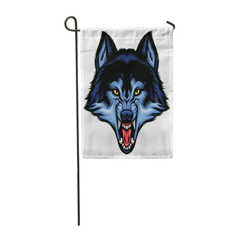KDAGR Dog Angry Wolf Head Show His Sharp Teeth Mascot Mean Face Howling Beast Barking Garden Flag Decorative Flag House Banner 12x18 (Best Barking Dog Alarm)