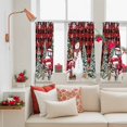 thumbnail image 4 of Red Plaid Christmas Snowman Sheer Curtains 45 Inches Long, Xmas Truck Tree Snowflake Light Filtering Window Curtains for Living Room/Bedroom, Rod Pocket Voile Sheer Drapes, 52"Wx45"L, 2 Panels, 4 of 9