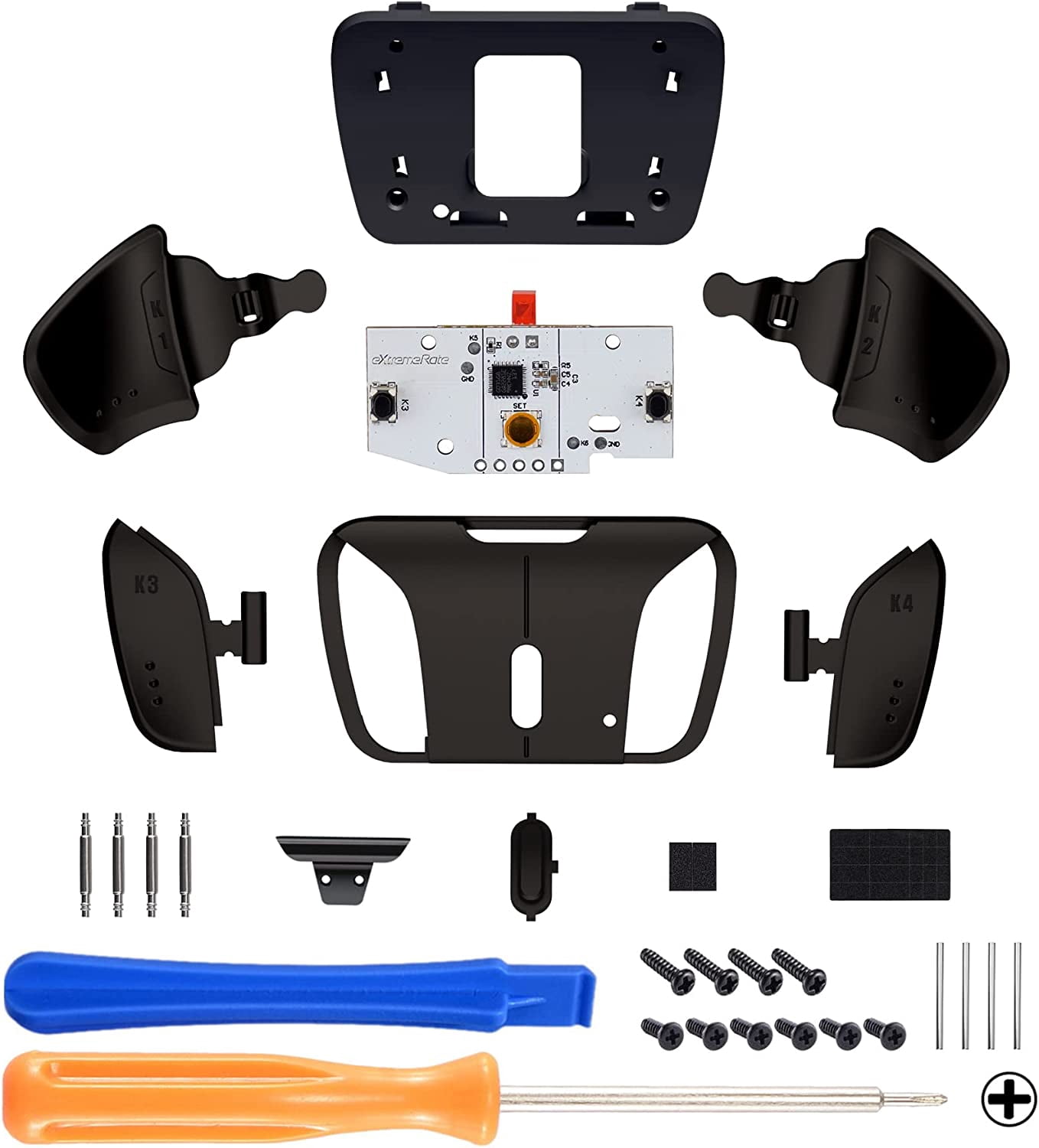 eXtremeRate Rise & RISE4 Remap kit Black Real Metal Buttons Back Buttons Housing & Remap PCB Board for PS5 Controller BDM-010/020/030/040