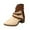 Beige, variant on Western Woman Boots Wide Calf Beige Ankle Kitten Heel Faux Leather Buckles Side Zip Boots Ladies Shoes 37