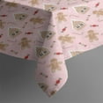 thumbnail image 3 of Pink Christmas Gingerbread Pattern Rectangle Tablecloth 60"x84",Waterproof Polyester Rectangle Table Cloth, Wipeable Spillproof Polyester Tablecloth for Dining, Camping, Indoor and Outdoor, 3 of 5