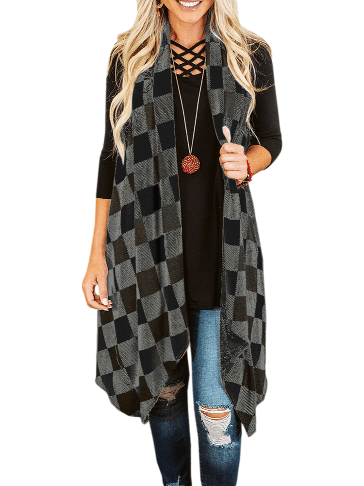 Long hotsell plaid cardigan