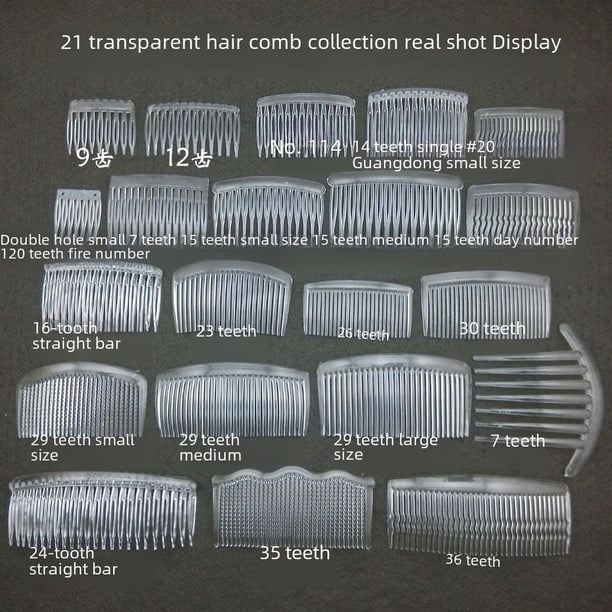 Una variedad de peines de plástico ecológicos, accesorios para velo de novia al por mayor, peine para el cabello blanco transparente