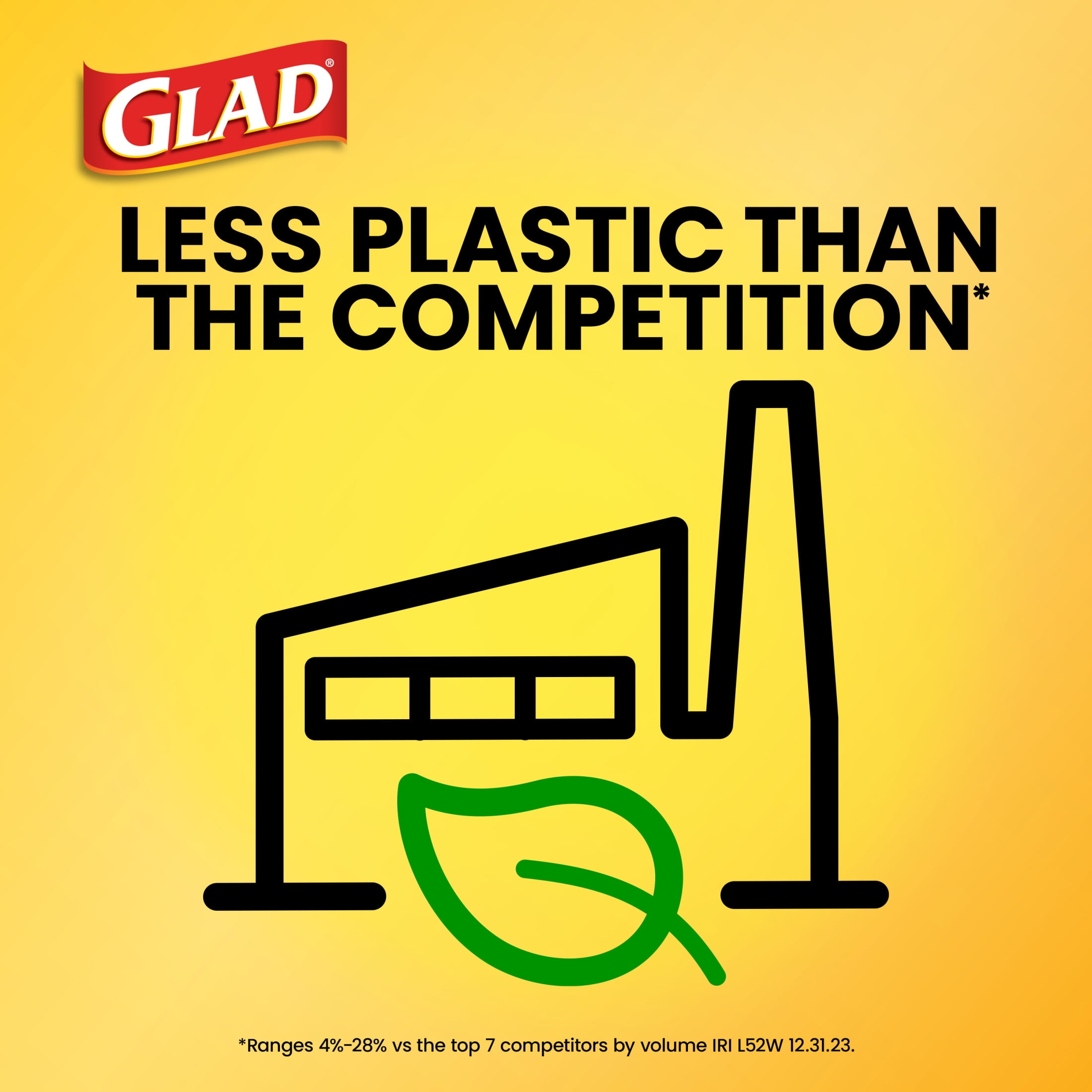 Glad 30-Gallon Quick Tie Extra Strong Heavy Duty Large Trash Bags, 40 Bags