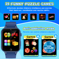 thumbnail image 6 of Vakzovy Kids Smart Watch for Boys 4-12 Years Old Birthday Gift, Vakzovy Waterproof Educationals Smart Watch, Dual Camera, 24 Puzzle Games,Music Player, Toddler Watch Learning Toys(Blue), 6 of 7