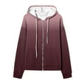 thumbnail image 6 of UTSJKR Women's Oversized Gradient Hoodies Full Zipper Long Sleeve Pullover Sweatshirt Fleece Lined Warm Jacket 2024 Fashion Winter Outwear Wine XL, 6 of 6