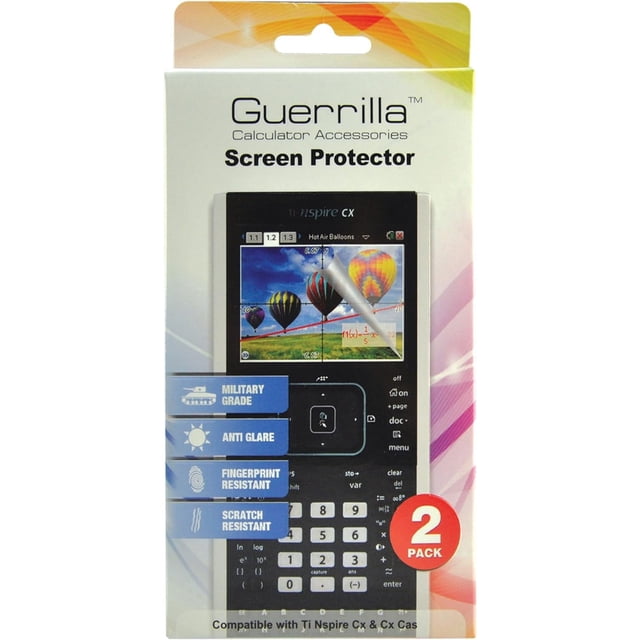 Protector de pantalla de grado militar Guerrilla (paquete de 2) para calculadoras gráficas TI Nspire CX y CX CAS