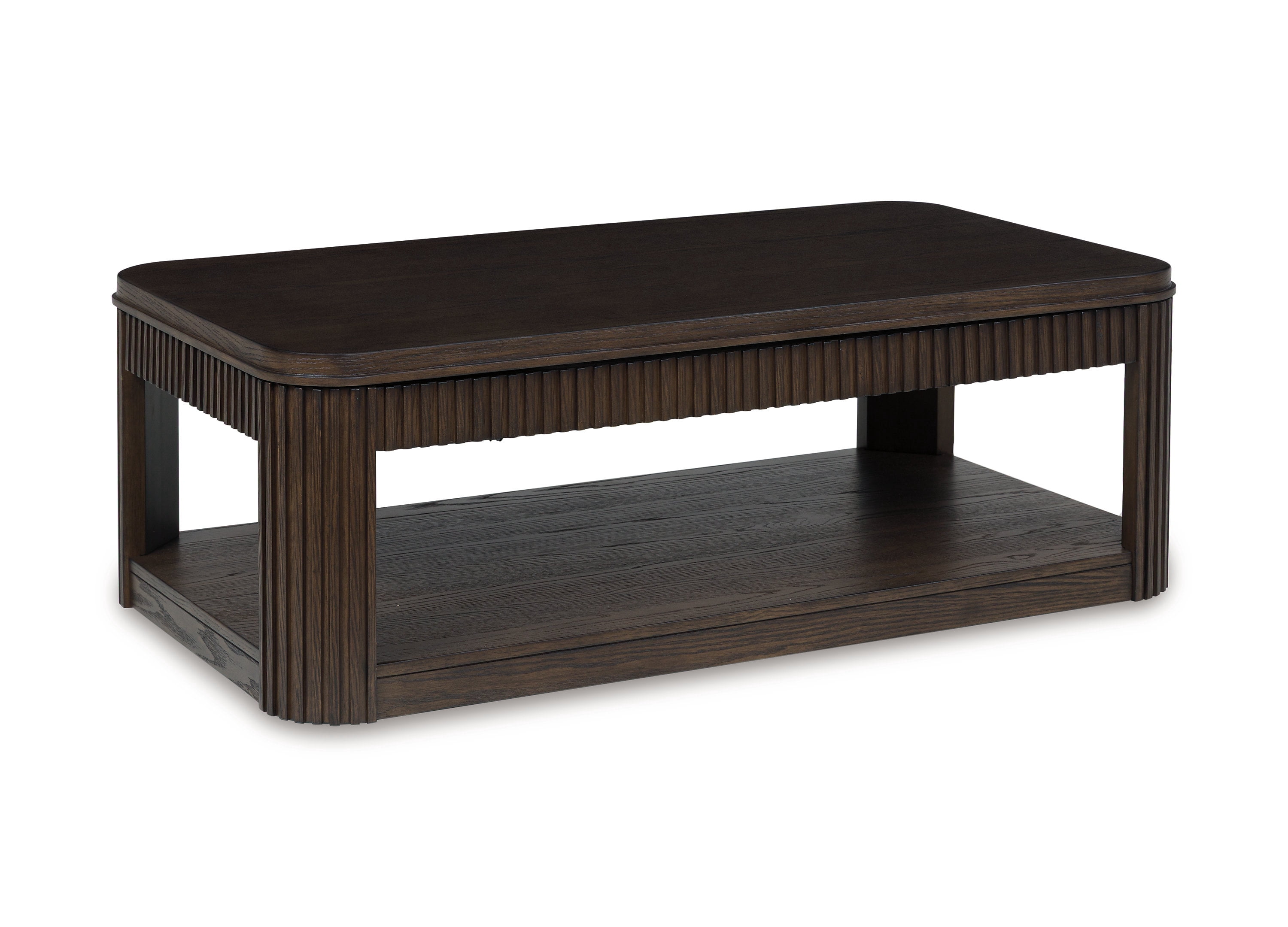 Signature Design by Ashley Carlibrie Lift Top Coffee Table, Brown Contemporary Cocktail Table with Shelf and Casters